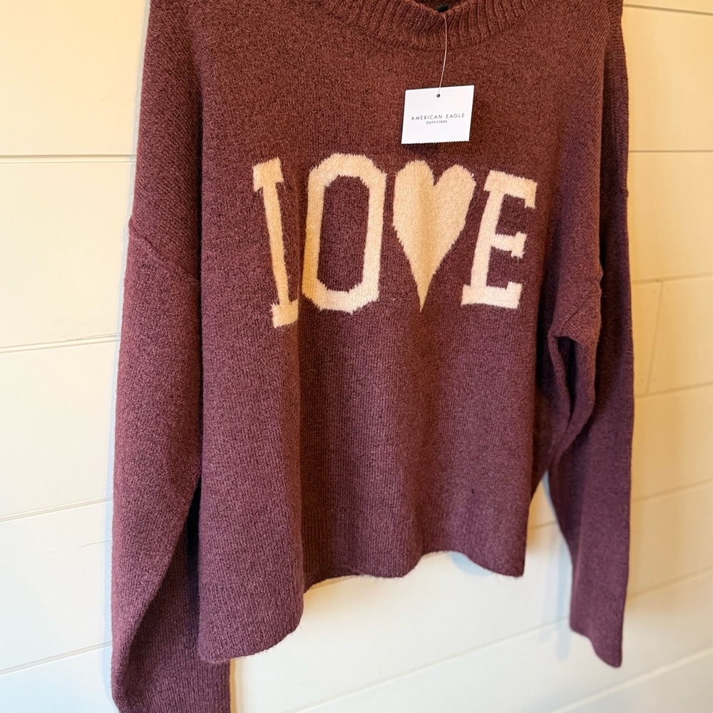 American Eagle Outfitters AE Whoa So Soft Valentine’s LOVE Sweater NWT! - Picture 7 of 9